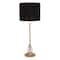 30" Glam Black Metal & Crystal Glass Buffet Lamp